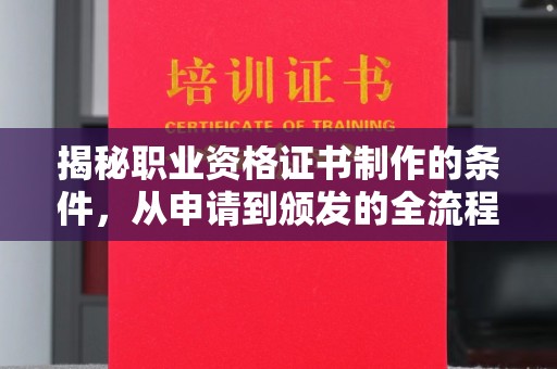 泉山揭秘职业资格证书制作的条件，从申请到颁发的全流程解析
